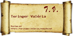 Teringer Valéria névjegykártya